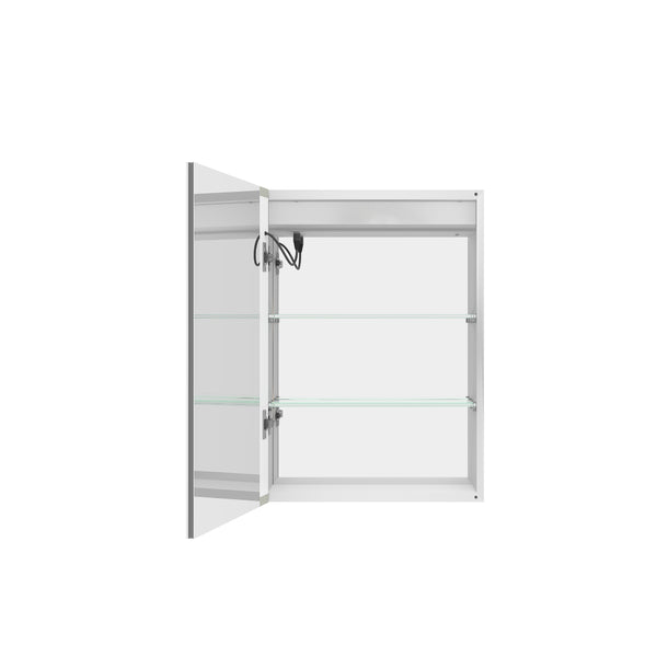 English Elm Bathroom Medicine Cabinet Led Mirror with Defogger Dimmer Clock and Aluminum Frame W1738100839
