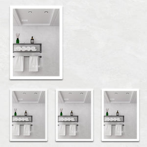 English Elm Bathroom Medicine Cabinet Led Mirror with Defogger Dimmer Clock and Aluminum Frame W1738100839