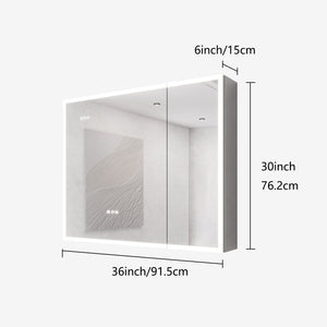 English Elm Bathroom Led Medicine Cabinet Double Door Mirror with Defogger Dimmer and Smart Display W1738100840