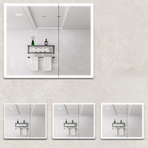 English Elm Bathroom Led Medicine Cabinet Double Door Mirror with Defogger Dimmer and Smart Display W1738100840