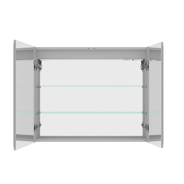 English Elm Bathroom Led Medicine Cabinet Double Door Mirror with Defogger Dimmer and Smart Display W1738100840