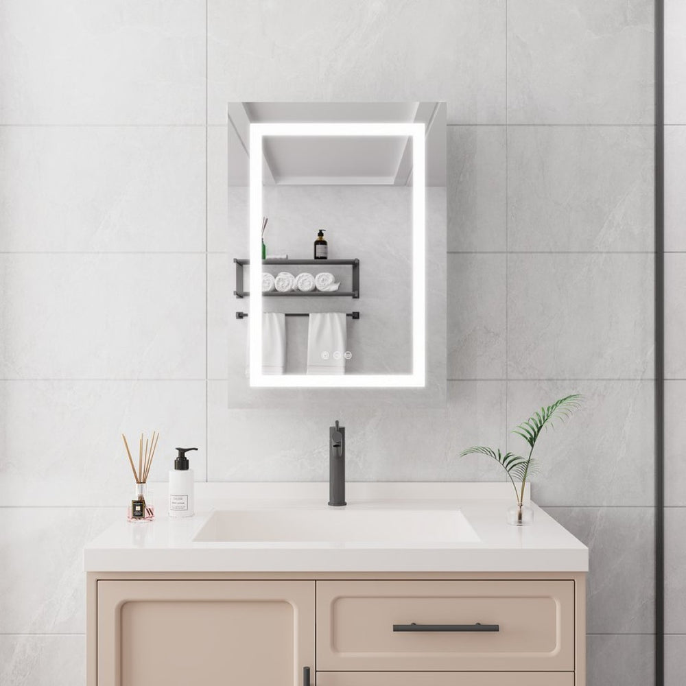 English Elm 20 X 28 Aluminum Wall Medicine Cabinet Dimmable Led Anti-fog Touch Bathroom Mirror W173894722