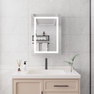 English Elm 20 X 28 Aluminum Wall Medicine Cabinet Dimmable Led Anti-fog Touch Bathroom Mirror W173894722