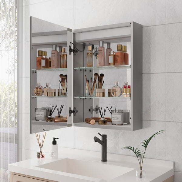 English Elm 20 X 28 Aluminum Wall Medicine Cabinet Dimmable Led Anti-fog Touch Bathroom Mirror W173894722