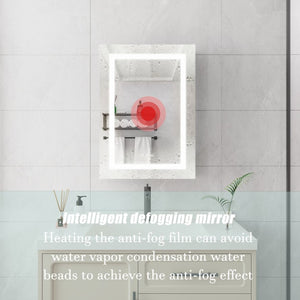 English Elm 20 X 28 Aluminum Wall Medicine Cabinet Dimmable Led Anti-fog Touch Bathroom Mirror W173894722