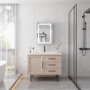 English Elm 20 X 28 Aluminum Wall Medicine Cabinet Dimmable Led Anti-fog Touch Bathroom Mirror W173894722