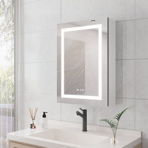 English Elm 20 X 28 Aluminum Wall Medicine Cabinet Dimmable Led Anti-fog Touch Bathroom Mirror W173894722