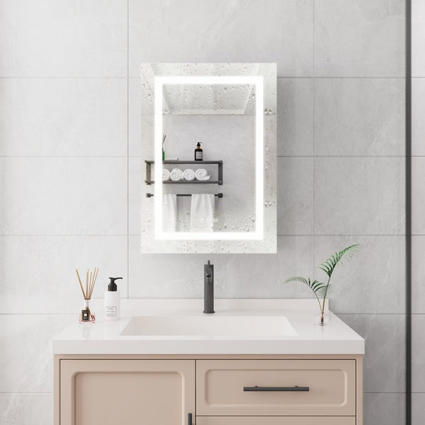 English Elm 20 X 28 Aluminum Wall Medicine Cabinet Dimmable Led Anti-fog Touch Bathroom Mirror W173894722