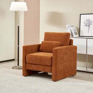 English Elm [modern Chenille Armchair Solid Wood Frame High-density Foam Seat for Living Room W1765P172323