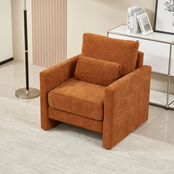 English Elm [modern Chenille Armchair Solid Wood Frame High-density Foam Seat for Living Room W1765P172323