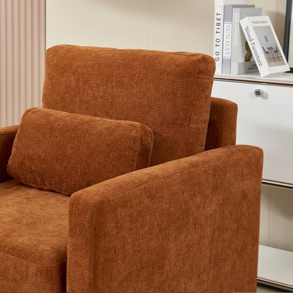 English Elm [modern Chenille Armchair Solid Wood Frame High-density Foam Seat for Living Room W1765P172323