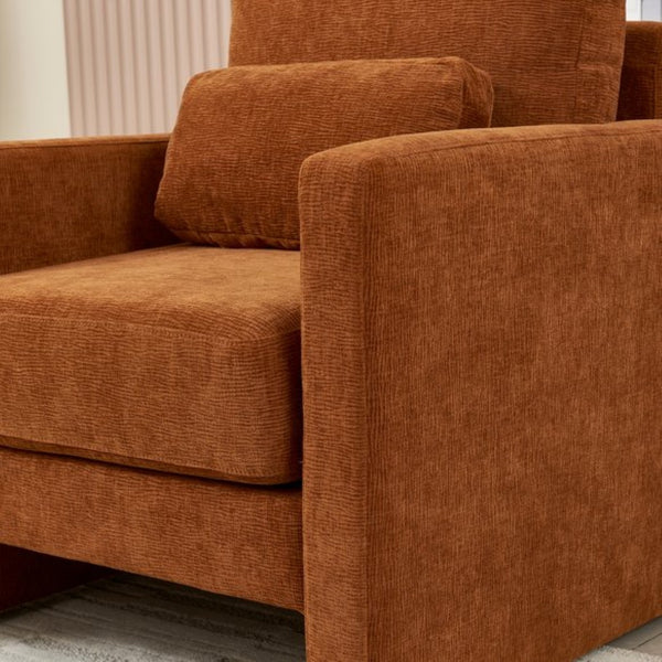 English Elm [modern Chenille Armchair Solid Wood Frame High-density Foam Seat for Living Room W1765P172323