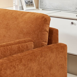 English Elm [mid-century Chenille Loveseat Solid Hardwood Frame Pillow Back 2-seat Compact Sofa W1765P172333