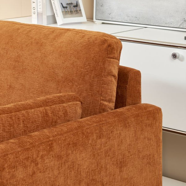 English Elm [mid-century Chenille Loveseat Solid Hardwood Frame Pillow Back 2-seat Compact Sofa W1765P172333