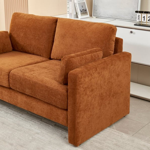 English Elm [mid-century Chenille Loveseat Solid Hardwood Frame Pillow Back 2-seat Compact Sofa W1765P172333