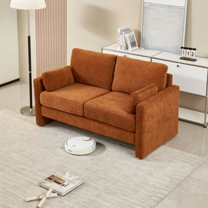 English Elm [mid-century Chenille Loveseat Solid Hardwood Frame Pillow Back 2-seat Compact Sofa W1765P172333