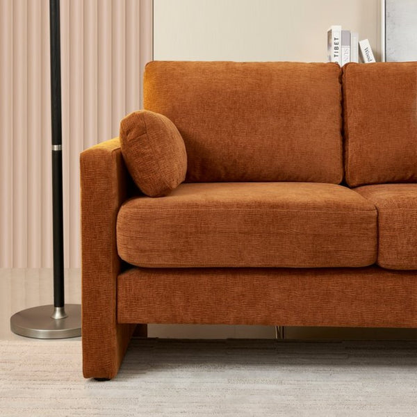 English Elm [mid-century Chenille Loveseat Solid Hardwood Frame Pillow Back 2-seat Compact Sofa W1765P172333