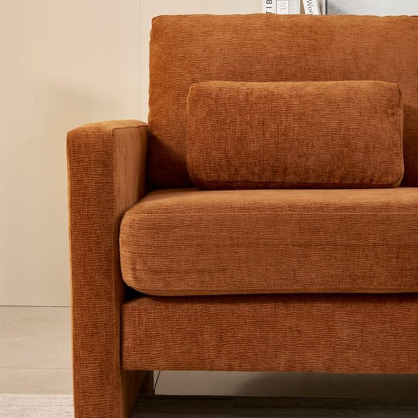English Elm [mid-century Chenille Loveseat Solid Hardwood Frame Pillow Back 2-seat Compact Sofa W1765P172333