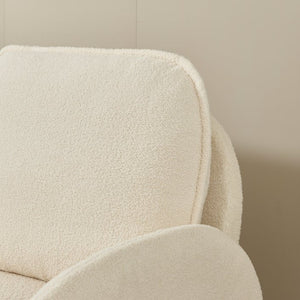 English Elm [sherpa Upholstered Compact Loveseat with Plush Pile Foam Cushions for Studio Apartment Beige W1765P172413