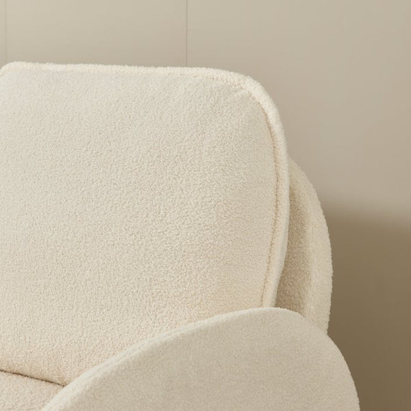 English Elm [sherpa Upholstered Compact Loveseat with Plush Pile Foam Cushions for Studio Apartment Beige W1765P172413