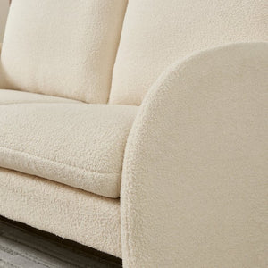 English Elm [sherpa Upholstered Compact Loveseat with Plush Pile Foam Cushions for Studio Apartment Beige W1765P172413