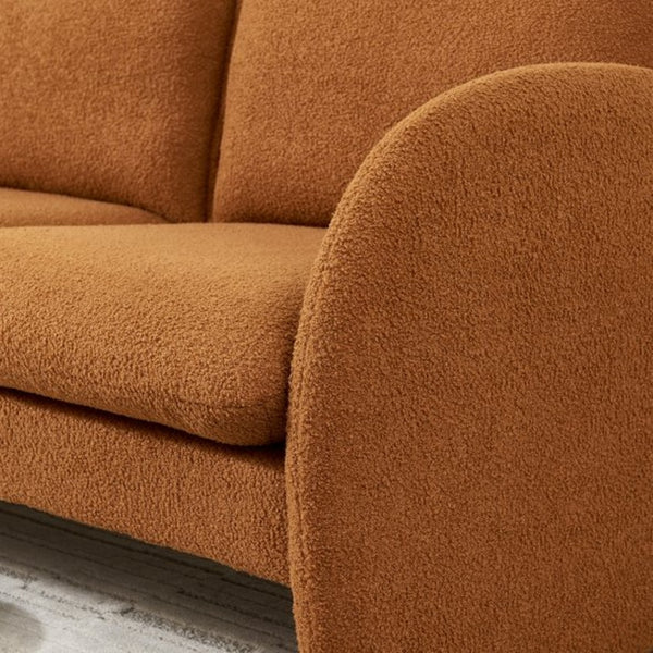 English Elm [sherpa Upholstered Compact Loveseat with Plush Pile Foam Cushions for Studio Apartment Orange W1765P172415