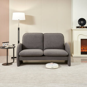 English Elm [sherpa Upholstered Compact Loveseat with Plush Pile Foam Cushions for Studio Apartment Gray W1765P172416