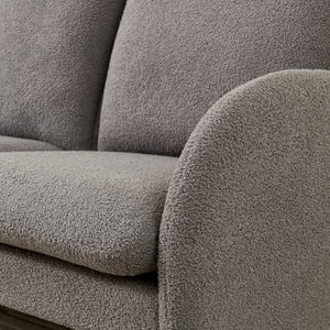 English Elm [sherpa Upholstered Compact Loveseat with Plush Pile Foam Cushions for Studio Apartment Gray W1765P172416