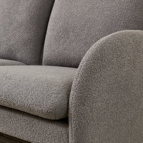 English Elm [sherpa Upholstered Compact Loveseat with Plush Pile Foam Cushions for Studio Apartment Gray W1765P172416