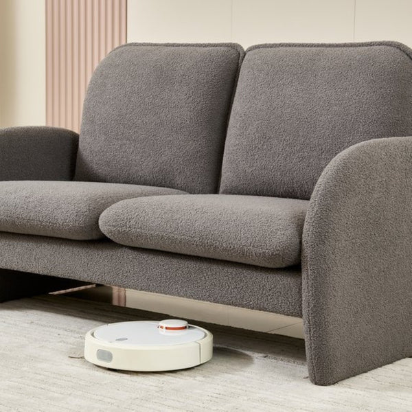 English Elm [sherpa Upholstered Compact Loveseat with Plush Pile Foam Cushions for Studio Apartment Gray W1765P172416