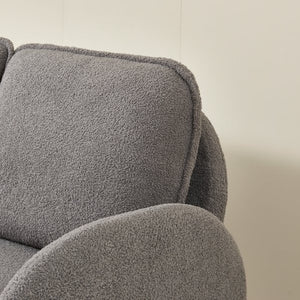English Elm [sherpa Upholstered Compact Loveseat with Plush Pile Foam Cushions for Studio Apartment Gray W1765P172416