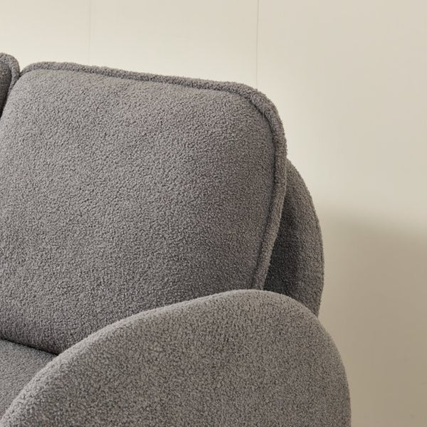 English Elm [sherpa Upholstered Compact Loveseat with Plush Pile Foam Cushions for Studio Apartment Gray W1765P172416