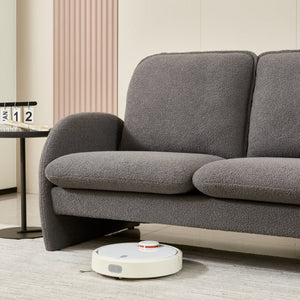 English Elm [sherpa Upholstered Compact Loveseat with Plush Pile Foam Cushions for Studio Apartment Gray W1765P172416