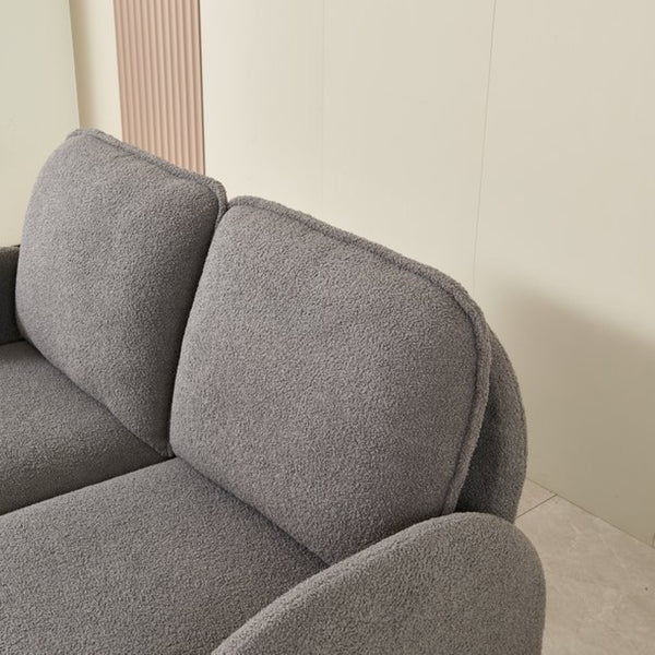 English Elm [sherpa Upholstered Compact Loveseat with Plush Pile Foam Cushions for Studio Apartment Gray W1765P172416