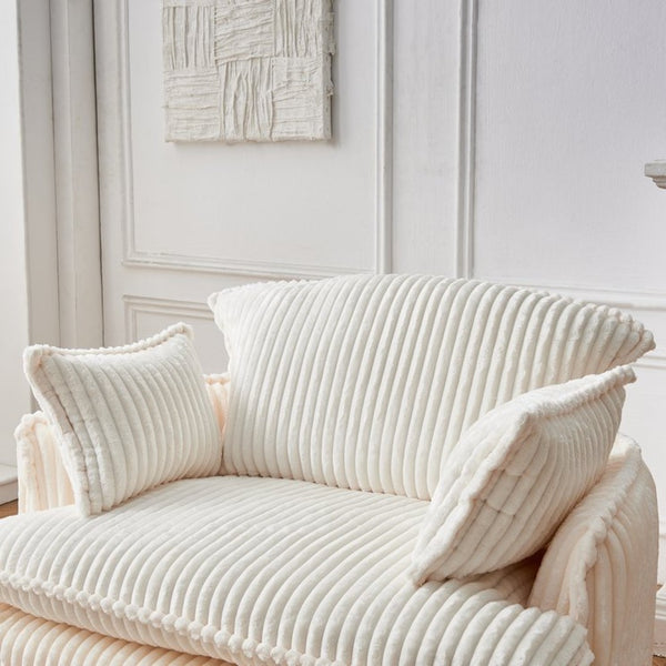 English Elm Convertible Corduroy Armchair with Ottoman No Assembly Small Space Accent Seating W1765P271897
