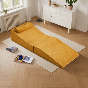 English Elm High-density Foam Tatami Floor Lounger Velvet Foldable Guest Bed for Studio Living W1765P342018