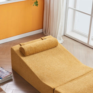 English Elm High-density Foam Tatami Floor Lounger Velvet Foldable Guest Bed for Studio Living W1765P342018