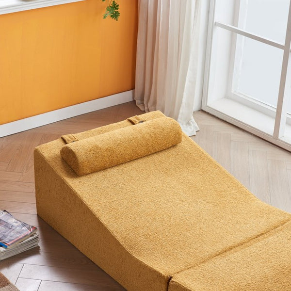 English Elm High-density Foam Tatami Floor Lounger Velvet Foldable Guest Bed for Studio Living W1765P342018