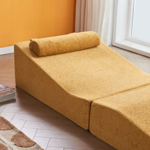 English Elm High-density Foam Tatami Floor Lounger Velvet Foldable Guest Bed for Studio Living W1765P342018