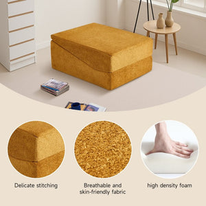 English Elm High-density Foam Tatami Floor Lounger Velvet Foldable Guest Bed for Studio Living W1765P342018
