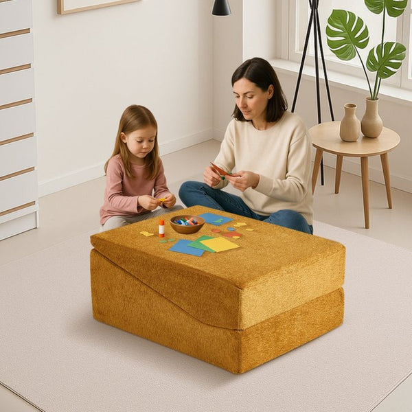 English Elm High-density Foam Tatami Floor Lounger Velvet Foldable Guest Bed for Studio Living W1765P342018