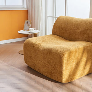 English Elm Ultra-comfortable Velvet Floor Lounge Chair with Ottoman for Studio Apartments W1765P342023