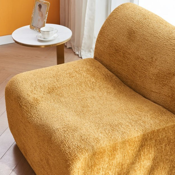 English Elm Ultra-comfortable Velvet Floor Lounge Chair with Ottoman for Studio Apartments W1765P342023