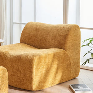English Elm Ultra-comfortable Velvet Floor Lounge Chair with Ottoman for Studio Apartments W1765P342023