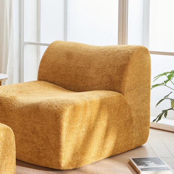 English Elm Ultra-comfortable Velvet Floor Lounge Chair with Ottoman for Studio Apartments W1765P342023