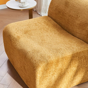 English Elm Ultra-comfortable Velvet Floor Lounge Chair with Ottoman for Studio Apartments W1765P342023