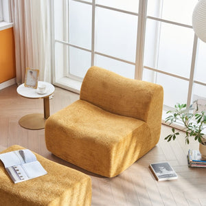 English Elm Ultra-comfortable Velvet Floor Lounge Chair with Ottoman for Studio Apartments W1765P342023