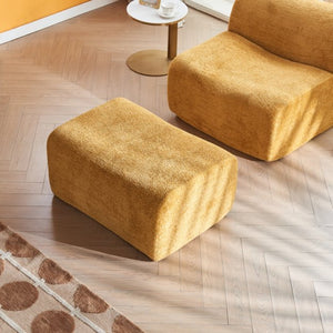 English Elm Ultra-comfortable Velvet Floor Lounge Chair with Ottoman for Studio Apartments W1765P342023