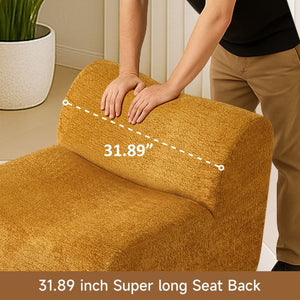 English Elm Ultra-comfortable Velvet Floor Lounge Chair with Ottoman for Studio Apartments W1765P342023