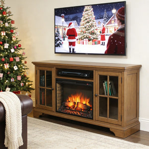 English Elm 28 Inch Slim Electric Fireplace Insert with Realistic Log Flame and Remote Timer W1769P430699